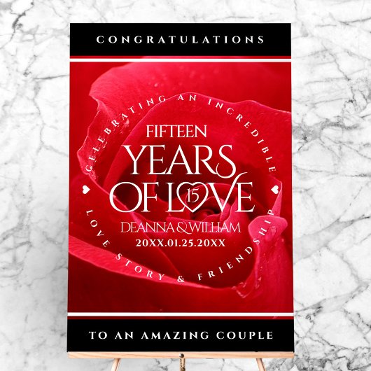 Elegante Feier zum 15. Rose Acrylschild