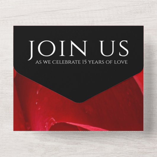 Elegante Feier zum 15. Rose All In One Einladung (Rückseite)