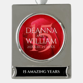 Elegante Feier zum 15. Rose Banner-Ornament Silber