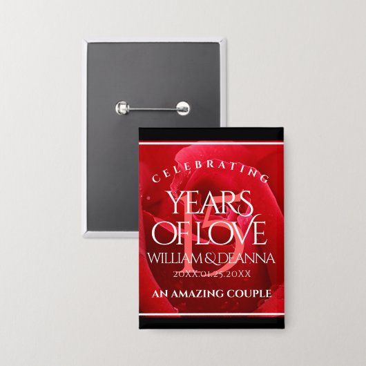 Elegante Feier zum 15. Rose Button (Vorderseite/Rückseite)