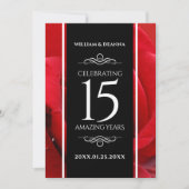 Elegante Feier zum 15. Rose Einladung (Vorderseite)
