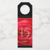 Elegante Feier zum 15. Rose Flaschenanhänger (Rückseite)