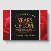 Elegante Feier zum 15. Rose Gästebuch (Vorderseite)