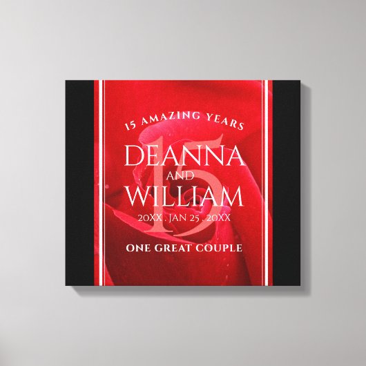 Elegante Feier zum 15. Rose Leinwanddruck (Vorderseite)