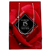 Elegante Feier zum 15. Rose Mittlere Geschenktüte (Rückseite)