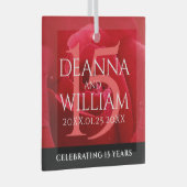 Elegante Feier zum 15. Rose Ornament Aus Glas (Vorderseite Rechts)