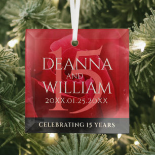 Elegante Feier zum 15. Rose Ornament Aus Glas