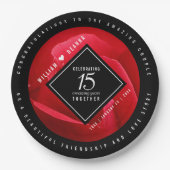 Elegante Feier zum 15. Rose Pappteller (Vorderseite)