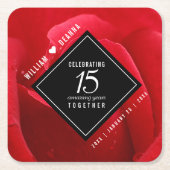 Elegante Feier zum 15. Rose Rechteckiger Pappuntersetzer (Vorderseite)