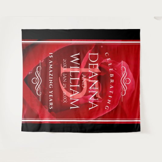 Elegante Feier zum 15. Rose Wandteppich (Vorderseite (Horizontal))