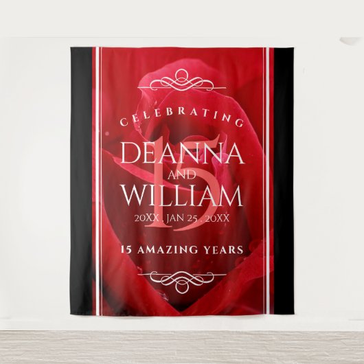 Elegante Feier zum 15. Rose Wandteppich (Vorderseite)