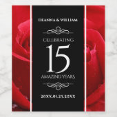 Elegante Feier zum 15. Rose Weinetikett (Einzelnes Label)