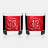 Elegante Feier zum 15. Rose Whiskyglas (Rückseite)