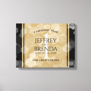 Elegante Feier zum 1. Hochzeitstag auf Papier Leinwanddruck