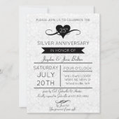 Elegante Feier zum 25. Jahrestag Einladung (Vorderseite)