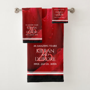 Elegante Feier zum 26. Rose Badhandtuch Set