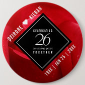 Elegante Feier zum 26. Rose Button (Vorderseite)