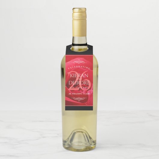 Elegante Feier zum 26. Rose Flaschenanhänger (Auf Flasche)