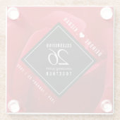 Elegante Feier zum 26. Rose Glasuntersetzer (Rückseite)