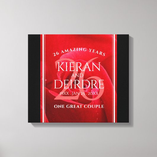 Elegante Feier zum 26. Rose Leinwanddruck (Vorderseite)