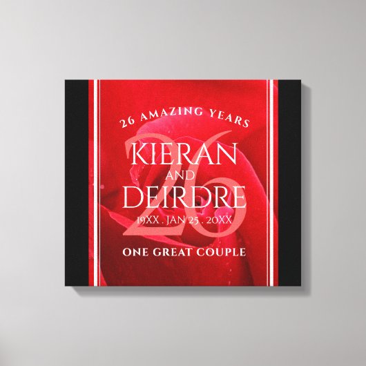 Elegante Feier zum 26. Rose Leinwanddruck (Vorderseite)