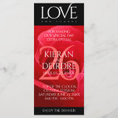 Elegante Feier zum 26. Rose Menükarte (Rückseite)