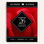 Elegante Feier zum 26. Rose Notizblock (Vorderseite)