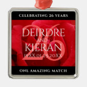 Elegante Feier zum 26. Rose Ornament Aus Metall (Vorne)