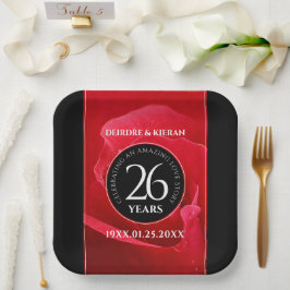 Elegante Feier zum 26. Rose Pappteller