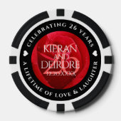 Elegante Feier zum 26. Rose Pokerchips (Vorderseite)