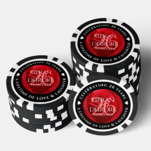 Elegante Feier zum 26. Rose Pokerchips
