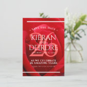 Elegante Feier zum 26. Rose Save The Date (Stehend Vorderseite)