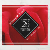 Elegante Feier zum 26. Rose Schaumweinetikett (Einzelnes Label)