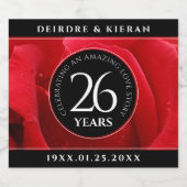 Elegante Feier zum 26. Rose Schaumweinetikett (Einzelnes Label)