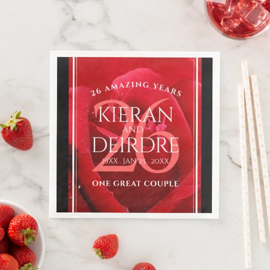 Elegante Feier zum 26. Rose Serviette (Beispiel)