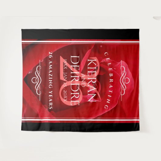 Elegante Feier zum 26. Rose Wandteppich (Vorderseite (Horizontal))