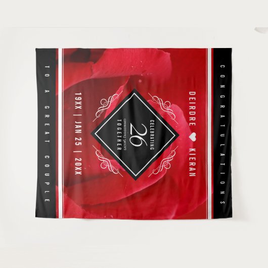Elegante Feier zum 26. Rose Wandteppich (Vorderseite (Horizontal))