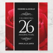 Elegante Feier zum 26. Rose Weinetikett (Einzelnes Label)