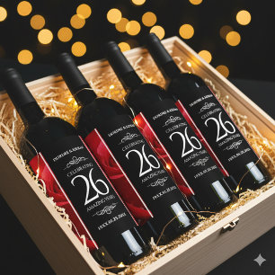 Elegante Feier zum 26. Rose Weinetikett