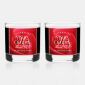 Elegante Feier zum 26. Rose Whiskyglas (Rückseite)