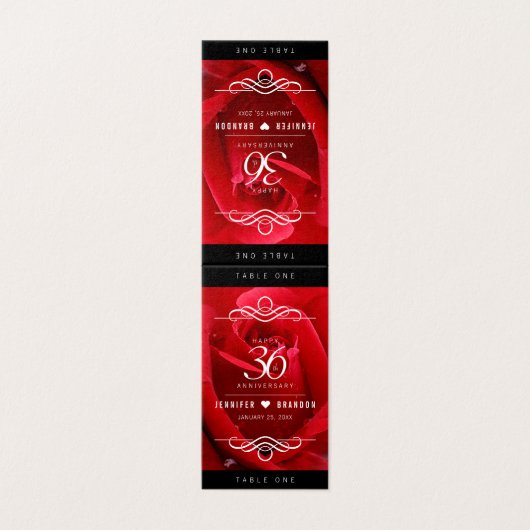Elegante Feier zum 36. Rose (Außenseite Aufgefaltet)