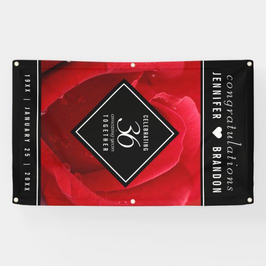 Elegante Feier zum 36. Rose Banner (Horizontal)