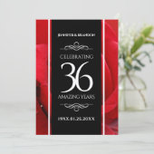 Elegante Feier zum 36. Rose Einladung (Stehend Vorderseite)
