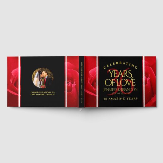 Elegante Feier zum 36. Rose Gästebuch (Voll)