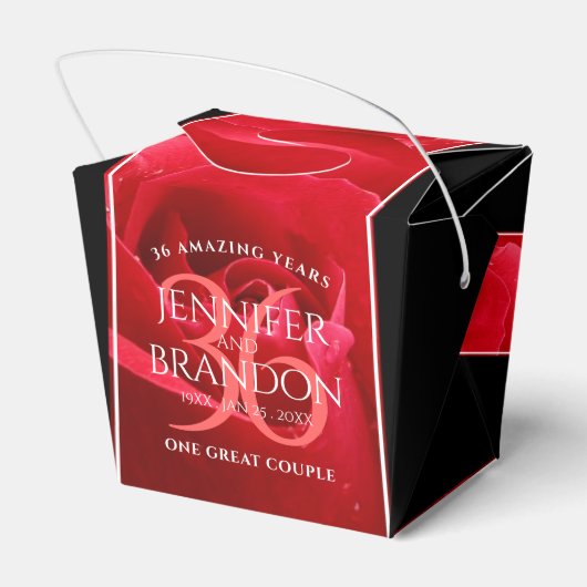 Elegante Feier zum 36. Rose Geschenkschachtel (Rückseite)