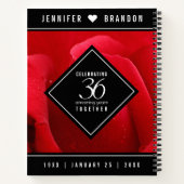 Elegante Feier zum 36. Rose Notizblock (Rückseite)