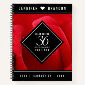 Elegante Feier zum 36. Rose Notizblock (Vorderseite)