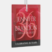 Elegante Feier zum 36. Rose Ornament Aus Glas (Vorderseite Rechts)