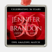 Elegante Feier zum 36. Rose Ornament Aus Metall (Vorne)