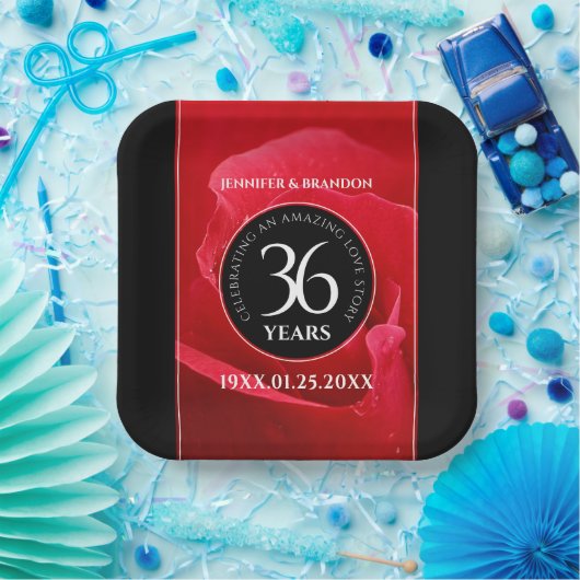 Elegante Feier zum 36. Rose Pappteller (Party)